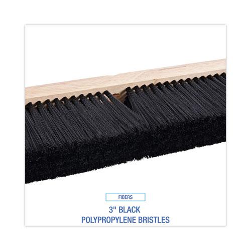 Floor Brush Head, 3" Black Polypropylene Bristles, 24" Brush. Picture 4