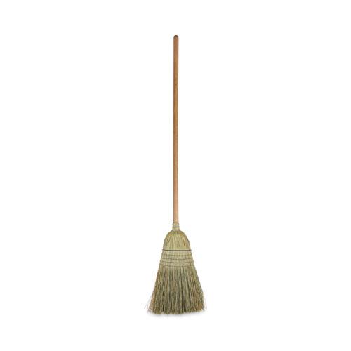 100% Corn Brooms, 60" Overall Length, Natural, 6/Carton. Picture 1