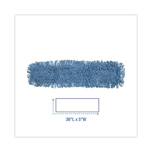 Dust Mop Head, Cotton/Synthetic Blend, 36 x 5, Looped-End, Blue. Picture 2