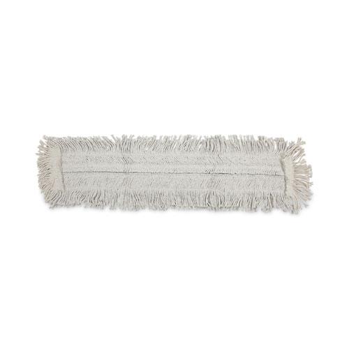 Disposable Dust Mop Head w/Sewn Center Fringe, Cotton/Synthetic, 36w x 5d, White. Picture 1