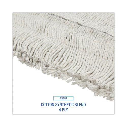 Disposable Cut End Dust Mop Head, Cotton/Synthetic, 24w x 5d, White. Picture 4