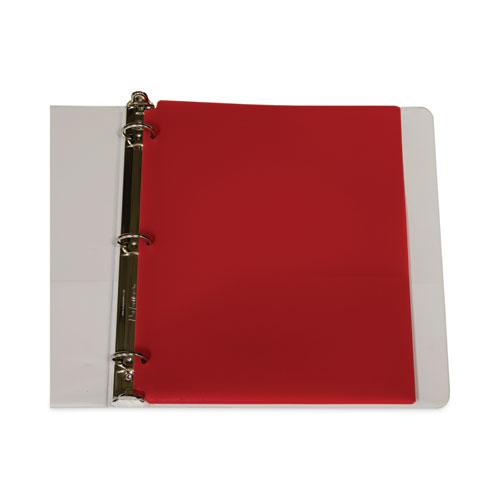 Two-Pocket Heavyweight Poly Portfolio Folder, 3-Hole Punch, 11 x 8.5, Red, 25/Box. Picture 4