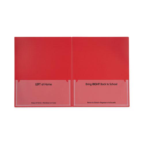 Classroom Connector Folders, 11 x 8.5, Red, 25/Box. Picture 3