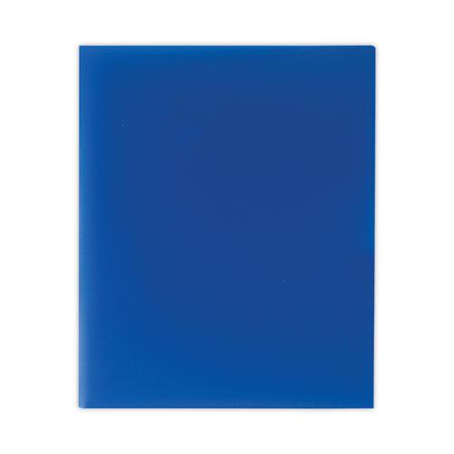 Two-Pocket Heavyweight Poly Portfolio Folder, 11 x 8.5, Blue, 25/Box. Picture 3