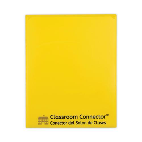 Classroom Connector Folders, 11 x 8.5, Yellow, 25/Box. Picture 1