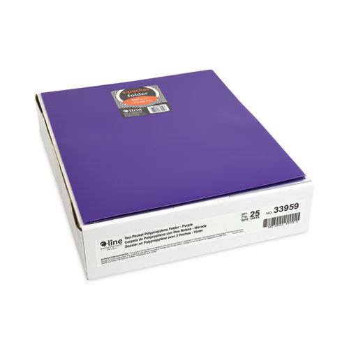 Two-Pocket Heavyweight Poly Portfolio Folder, 11 x 8.5, Purple, 25/Box. Picture 5