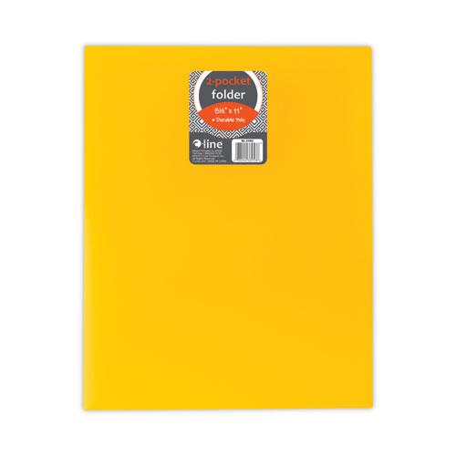 Two-Pocket Heavyweight Poly Portfolio Folder, 11 x 8.5, Yellow, 25/Box. Picture 4
