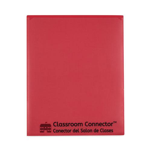 Classroom Connector Folders, 11 x 8.5, Red, 25/Box. Picture 1