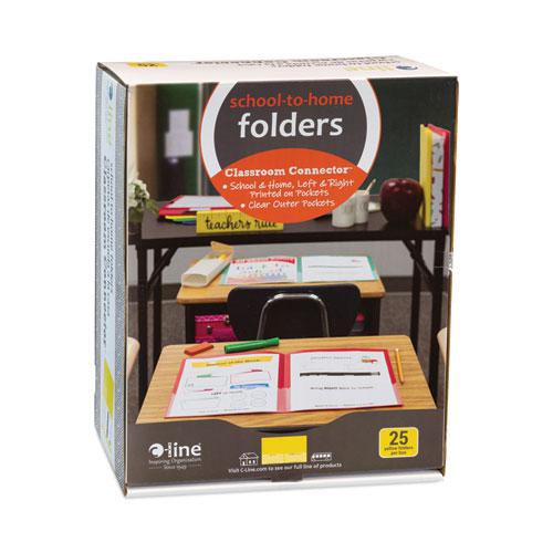 Classroom Connector Folders, 11 x 8.5, Yellow, 25/Box. Picture 2