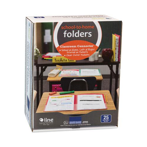 Classroom Connector Folders, 11 x 8.5, Blue, 25/Box. Picture 2
