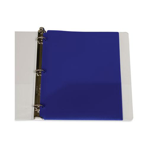 Two-Pocket Heavyweight Poly Portfolio Folder, 3-Hole Punch, 11 x 8.5, Blue, 25/Box. Picture 5