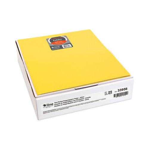 Two-Pocket Heavyweight Poly Portfolio Folder, 11 x 8.5, Yellow, 25/Box. Picture 3
