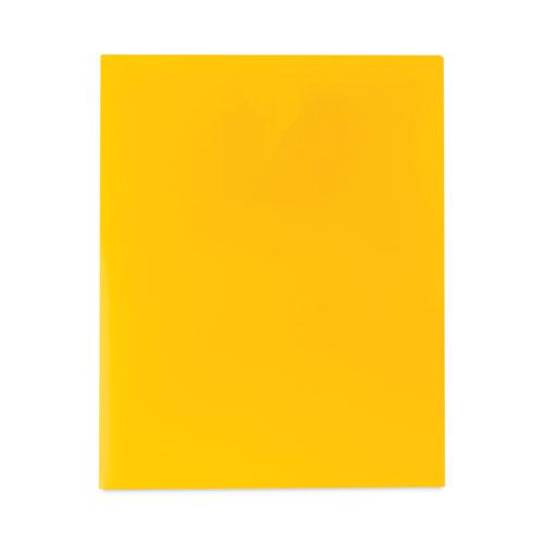 Two-Pocket Heavyweight Poly Portfolio Folder, 11 x 8.5, Yellow, 25/Box. Picture 1