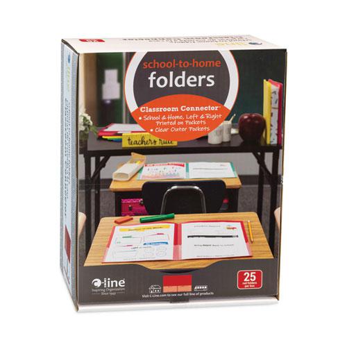 Classroom Connector Folders, 11 x 8.5, Red, 25/Box. Picture 2