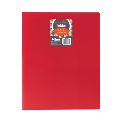 Two-Pocket Heavyweight Poly Portfolio Folder, 11 x 8.5, Red, 25/Box. Picture 4