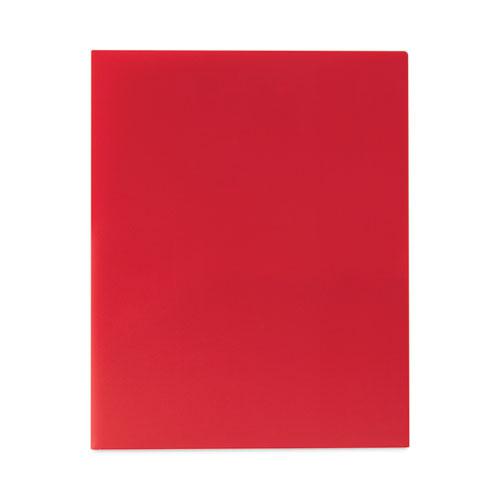 Two-Pocket Heavyweight Poly Portfolio Folder, 11 x 8.5, Red, 25/Box. Picture 5