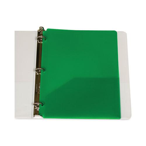 Two-Pocket Heavyweight Poly Portfolio Folder, 3-Hole Punch, 11 x 8.5, Green, 25/Box. Picture 5