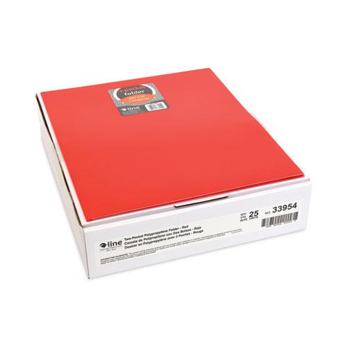 Two-Pocket Heavyweight Poly Portfolio Folder, 11 x 8.5, Red, 25/Box. Picture 2