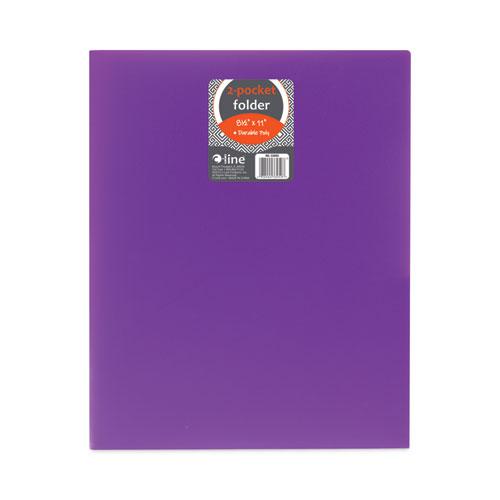 Two-Pocket Heavyweight Poly Portfolio Folder, 11 x 8.5, Purple, 25/Box. Picture 2