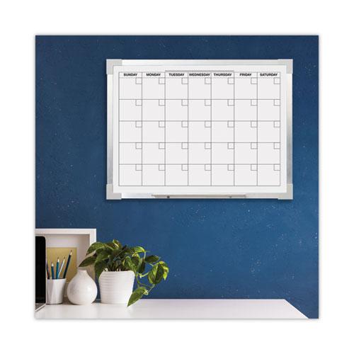 Framed Calendar Dry Erase Board, 24 x 18, White Surface, Silver Aluminum Frame. Picture 4