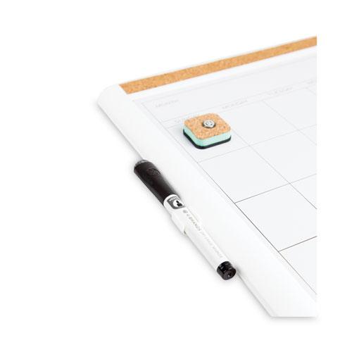 PINIT Magnetic Dry Erase Calendar with Plastic Frame, One-Month, 20 x 16, White Surface, White Plastic Frame. Picture 4