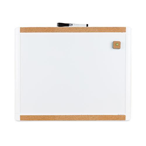 PINIT Magnetic Dry Erase Board with Plastic Frame, 20 x 16, White Surface, White Plastic Frame. Picture 1
