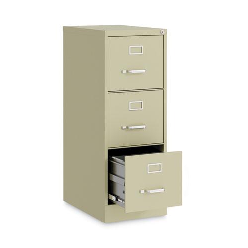 Three-Drawer Economy Vertical File, Letter-Size File Drawers, 15" x 22" x 40.19", Putty. Picture 2