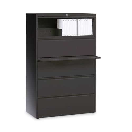 Lateral File Cabinet, 5 Letter/Legal/A4-Size File Drawers, Charcoal, 36 x 18.62 x 67.62. Picture 2