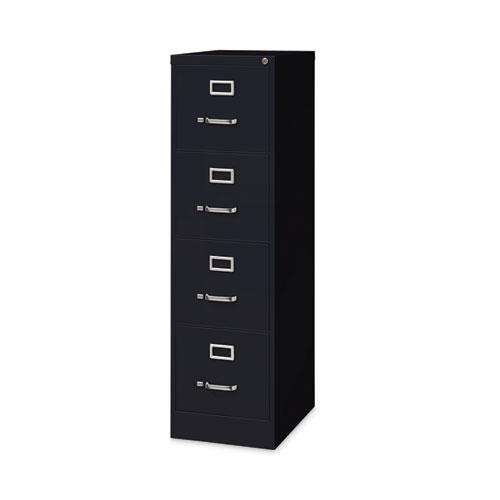 Four-Drawer Economy Vertical File, Letter-Size File Drawers, 15" x 22" x 52", Black. Picture 2