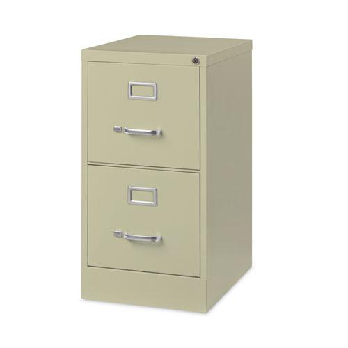 Two-Drawer Economy Vertical File, Letter-Size File Drawers, 15" x 22" x 28.37", Putty. Picture 4