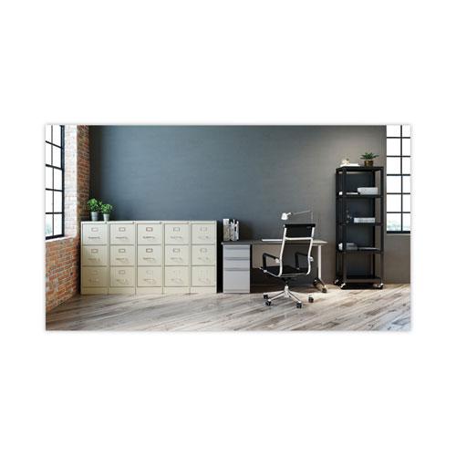 Three-Drawer Economy Vertical File, Letter-Size File Drawers, 15" x 22" x 40.19", Putty. Picture 6
