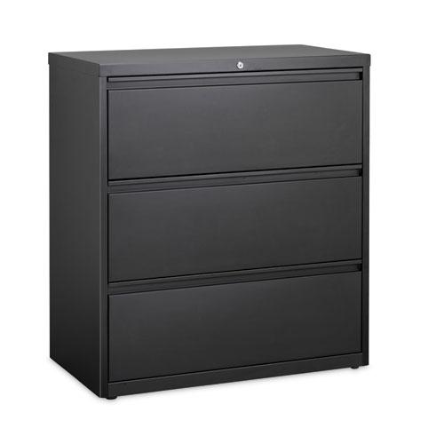 Lateral File Cabinet, 3 Letter/Legal/A4-Size File Drawers, Black, 36 x 18.62 x 40.25. Picture 1