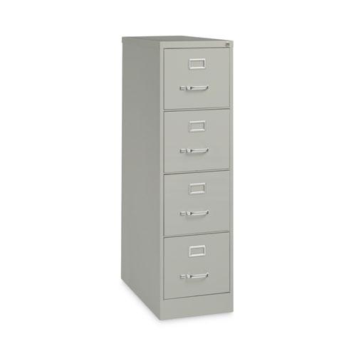 Four-Drawer Economy Vertical File, Letter-Size File Drawers, 15" x 26.5" x 52", Light Gray. Picture 2