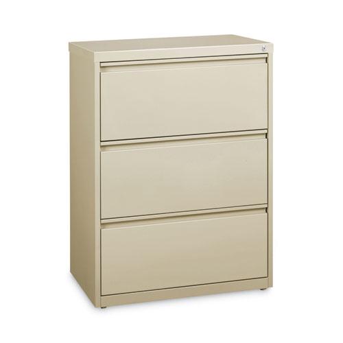 Lateral File, Three Legal/Letter/A4-Size File Drawers, 30" x 18.62" x 40.25", Putty. Picture 1