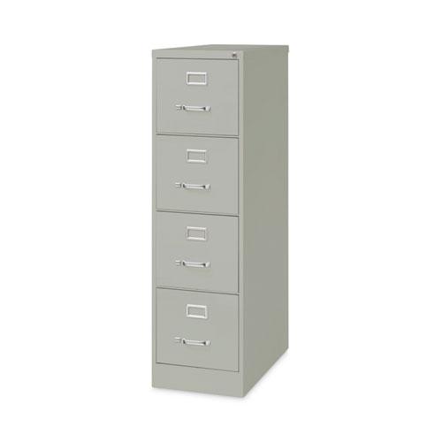 Four-Drawer Economy Vertical File, Letter-Size File Drawers, 15" x 26.5" x 52", Light Gray. Picture 1