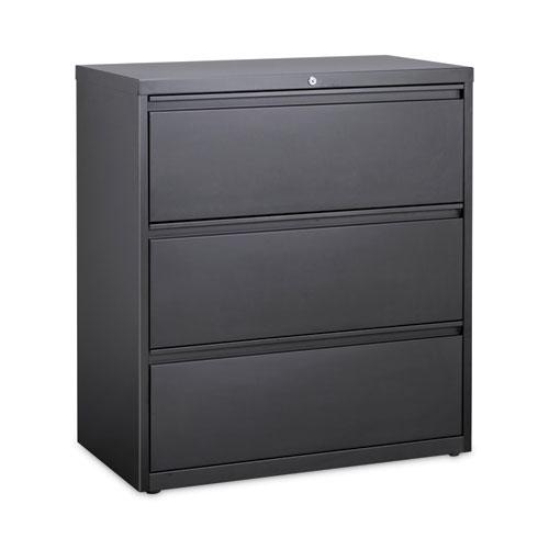 Lateral File Cabinet, 3 Letter/Legal/A4-Size File Drawers, Charcoal, 36 x 18.62 x 40.25. Picture 2
