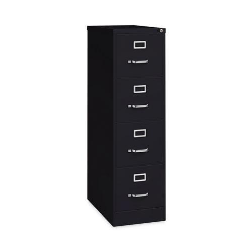 Four-Drawer Economy Vertical File, Letter-Size File Drawers, 15" x 26.5" x 52", Black. Picture 3