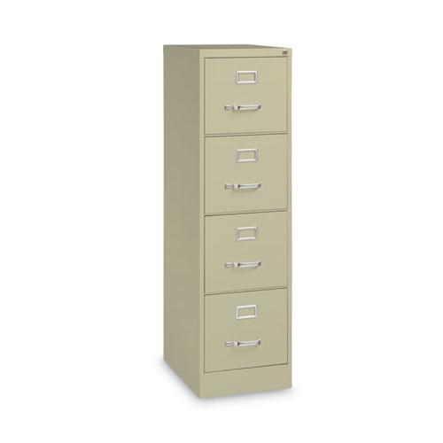 Four-Drawer Economy Vertical File, Letter-Size File Drawers, 15" x 22" x 52", Putty. Picture 3