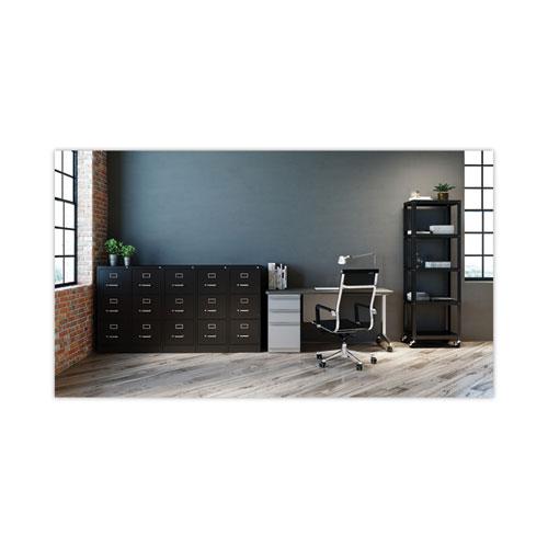Three-Drawer Economy Vertical File, Letter-Size File Drawers, 15" x 22" x 40.19", Black. Picture 4