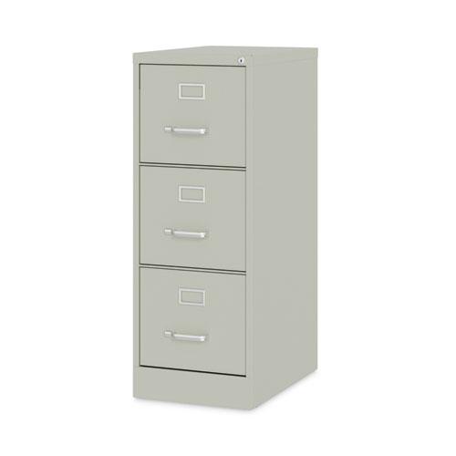 Three-Drawer Economy Vertical File, Letter-Size File Drawers, 15" x 22" x 40.19", Light Gray. Picture 2