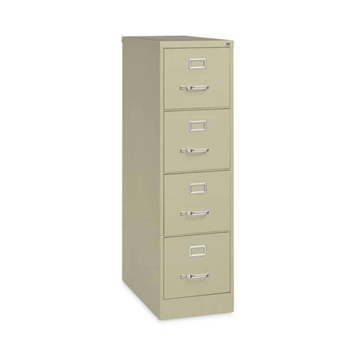 Four-Drawer Economy Vertical File, Letter-Size File Drawers, 15" x 26.5" x 52", Putty. Picture 3