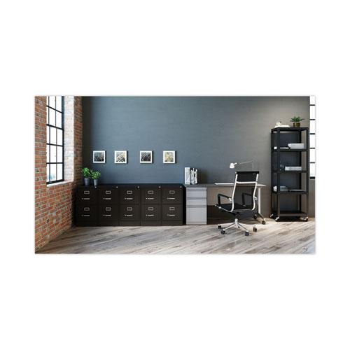 Two-Drawer Economy Vertical File, Letter-Size File Drawers, Black, 15" x 22" x 28.37". Picture 4