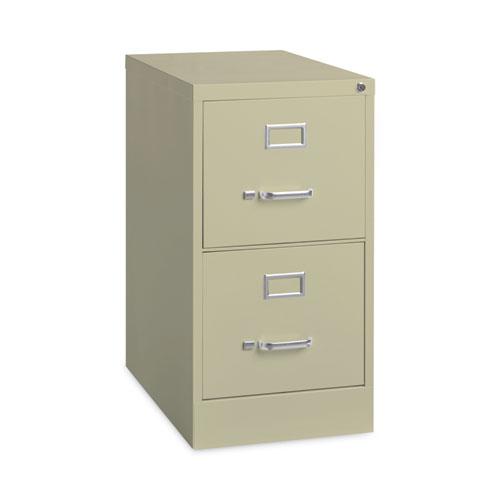 Two-Drawer Economy Vertical File, Letter-Size File Drawers, 15" x 22" x 28.37", Putty. Picture 1