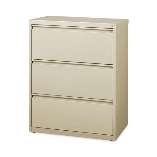 Lateral File, Three Legal/Letter/A4-Size File Drawers, 30" x 18.62" x 40.25", Putty. Picture 2
