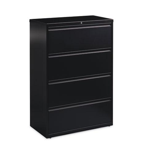 Lateral File Cabinet, 4 Letter/Legal/A4-Size File Drawers, Black, 36 x 18.62 x 52.5. Picture 4