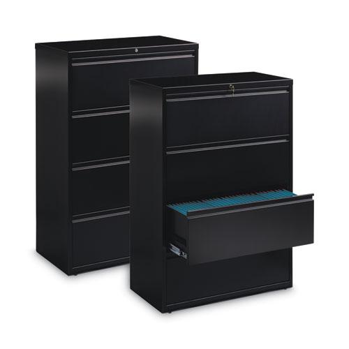 Lateral File Cabinet, 4 Letter/Legal/A4-Size File Drawers, Black, 36 x 18.62 x 52.5. Picture 2