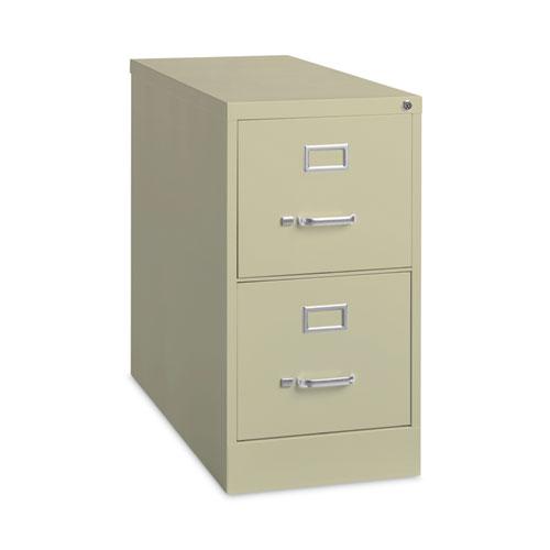 Two-Drawer Economy Vertical File, Letter-Size File Drawers, 15" x 26.5" x 28.37", Putty. Picture 5