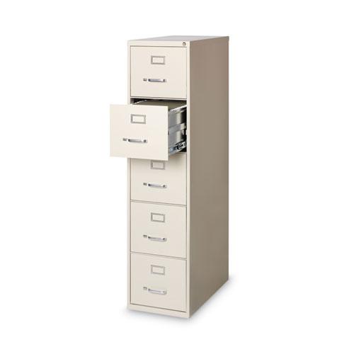 Five-Drawer Economy Vertical File, Letter-Size File Drawers, 15" x 26.5" x 61.37", Putty. Picture 3