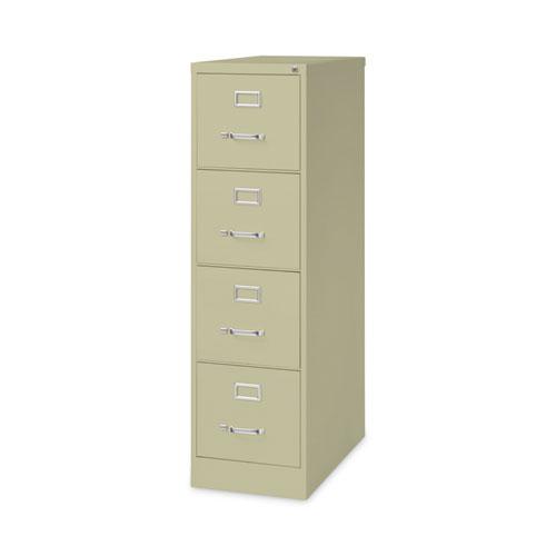 Four-Drawer Economy Vertical File, Letter-Size File Drawers, 15" x 26.5" x 52", Putty. Picture 6