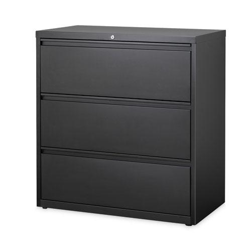 Lateral File Cabinet, 3 Letter/Legal/A4-Size File Drawers, Black, 36 x 18.62 x 40.25. Picture 2